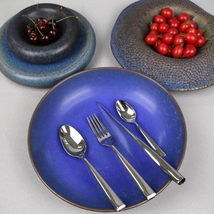 Brett retro kiln change blue ceramic dinnerware set