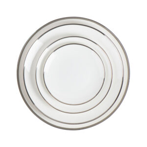 Bone China Silver Rim Dinner Plates Set Steak Plate Silver Charger Plate Set Crockery Tableware