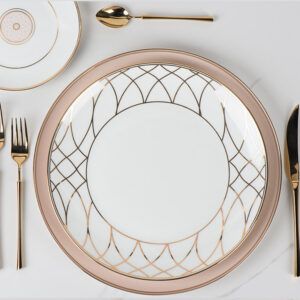 European Dinnerware Sets Dinner Plates with Gold Trim tableware  for Restaurant