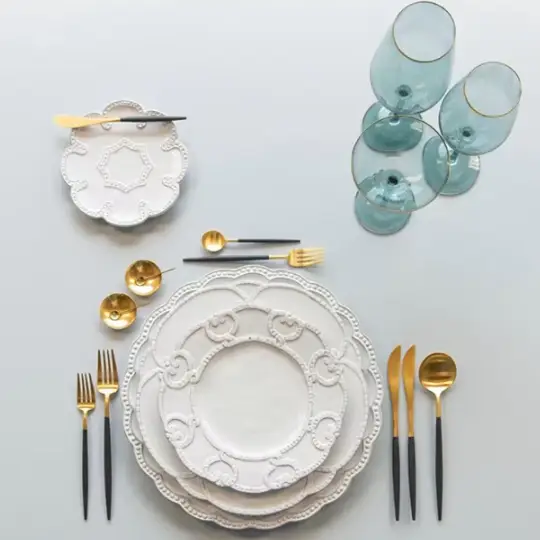 custom bone china tableware wedding plate