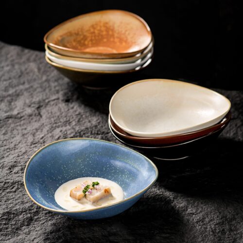 Handmade Ceramic Side Dishes High Temperature Porcelain Tableware
