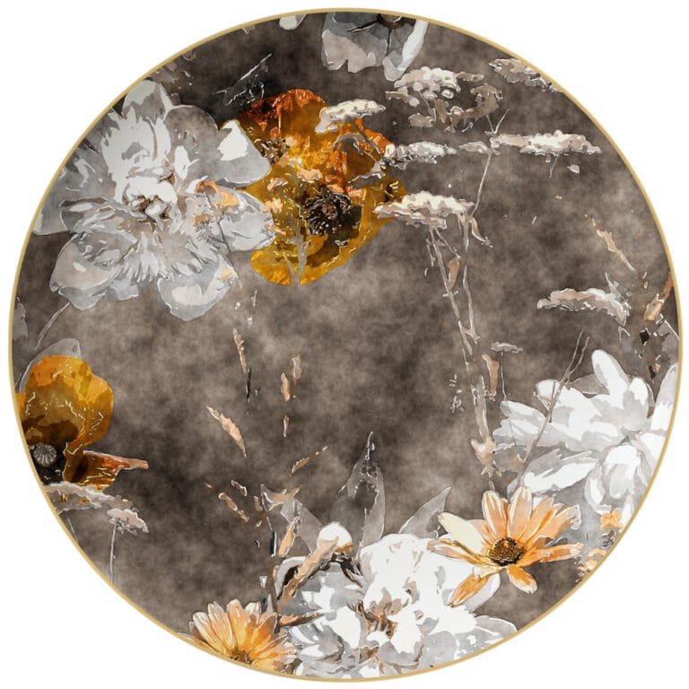 Wedding Brown Artistic hand painted floral bone china plate