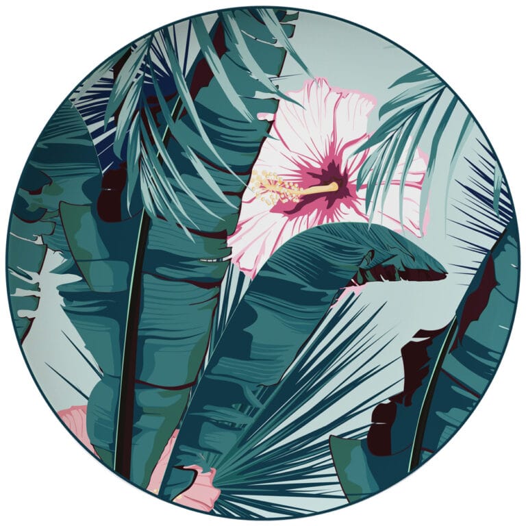 Green Floral Bone China Crockery Set Charger Plate