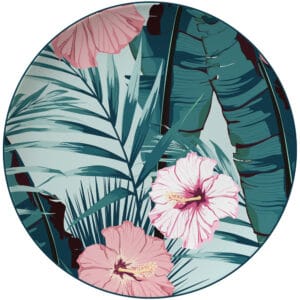 Green Floral Bone China Crockery Set Charger Plate