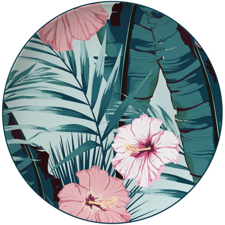 Green Floral Bone China Crockery Set Charger Plate