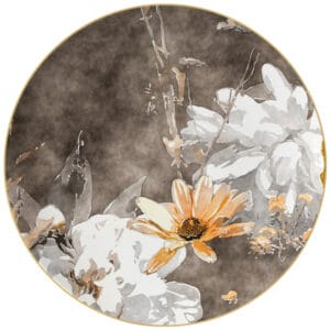 Wedding Brown Artistic hand painted floral bone china plate