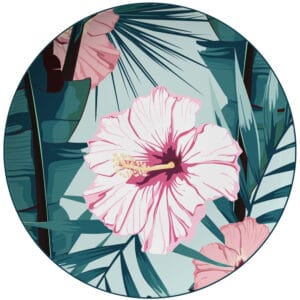 Green Floral Bone China Crockery Set Charger Plate