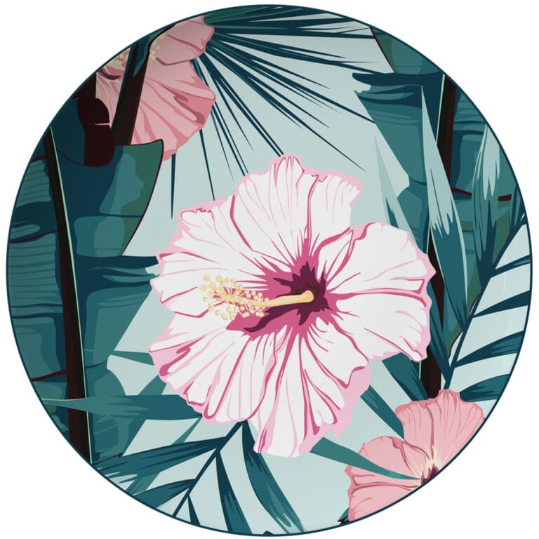 Green Floral Bone China Crockery Set Charger Plate