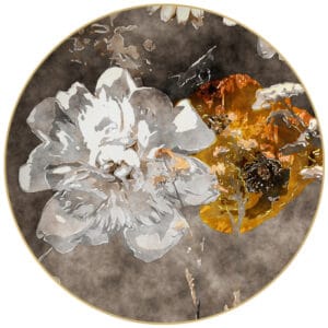 Wedding Brown Artistic hand painted floral bone china plate