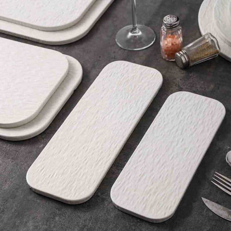 Matte White Stone-Grain Ceramic Crockery Set