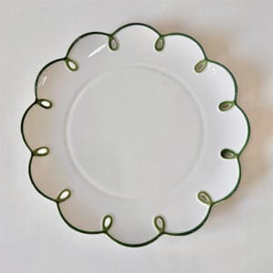 Macaron Color Lace Trim Porcelain Plates Hollow Ring