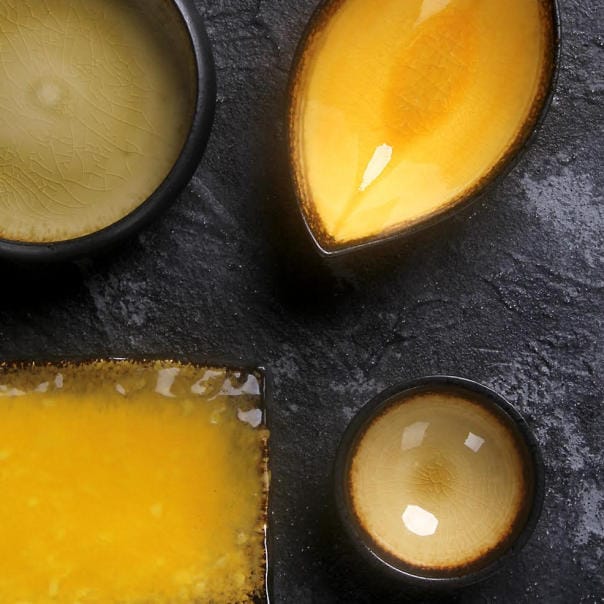 Kiln Change Ceramic Dinnerware Set Janpanese Retro Style