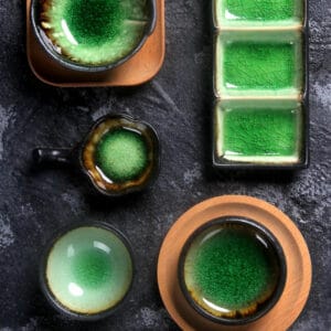 Kiln Change Ceramic Dinnerware Set Janpanese Retro Style