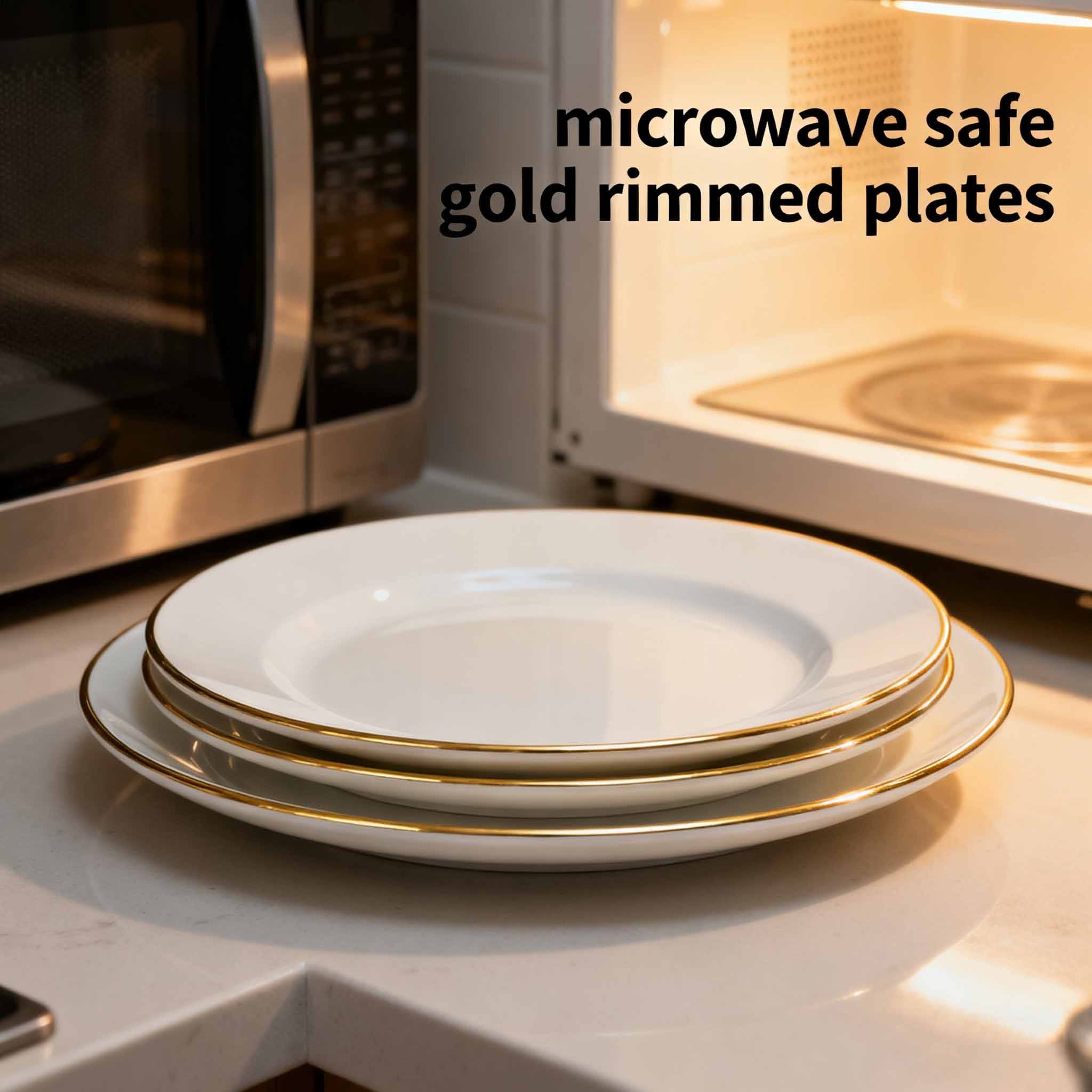 are gold rimmed plate microwave safe?