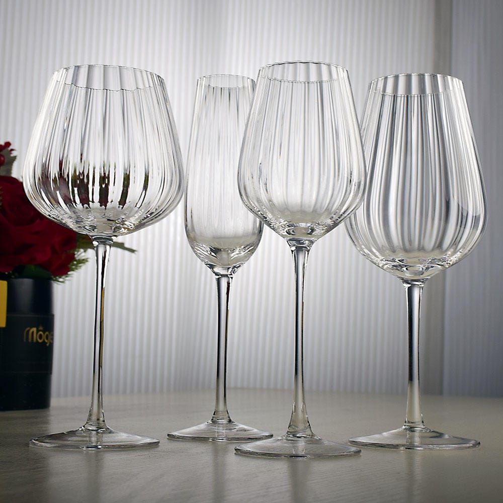 Custom Vertical Stripe Wine Champagne Glasses