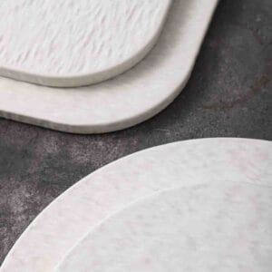 Matte White Stone-Grain Ceramic Crockery Set