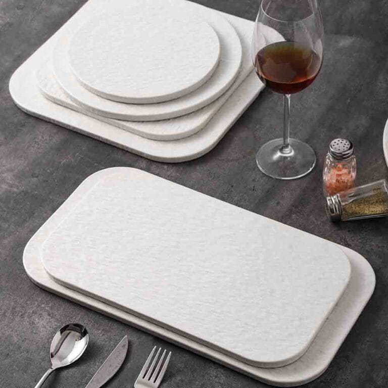 Matte White Stone-Grain Ceramic Crockery Set