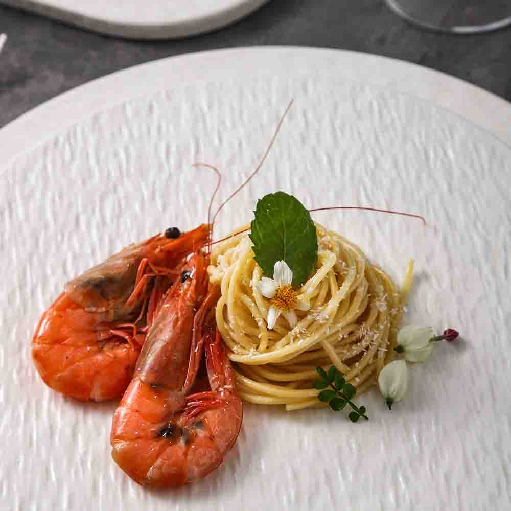 Matte White Stone-Grain Ceramic Crockery Set