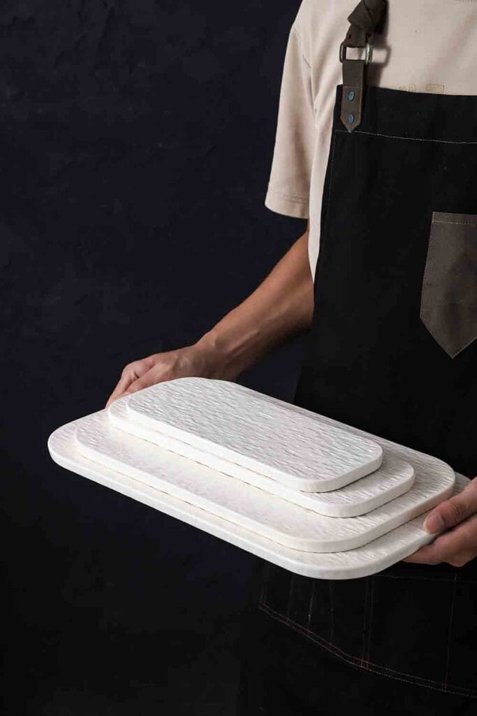 Matte White Stone-Grain Ceramic Crockery Set