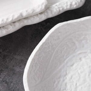 Handcrafted Black White Ceramic Dinner Plates Set