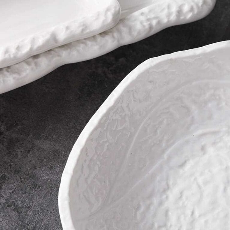 Handcrafted Black White Ceramic Dinner Plates Set