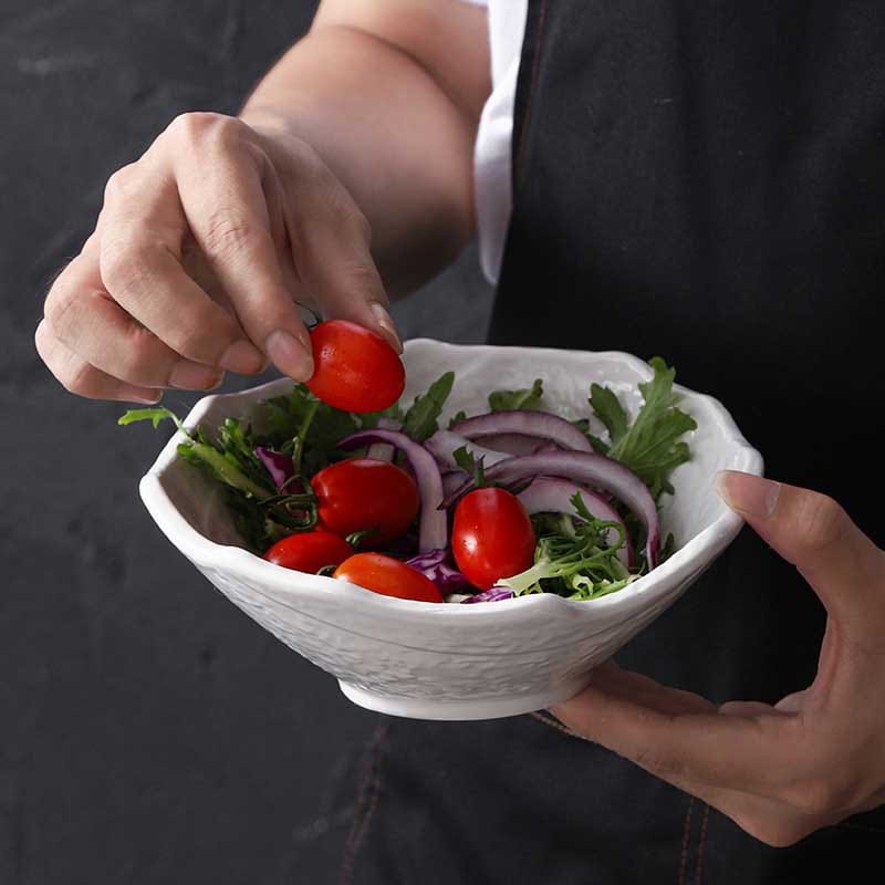 Handcrafted Black White Ceramic Dinner Plates Set