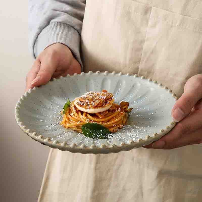 Retro Radial Bead-Edged Ceramic Tableware Set