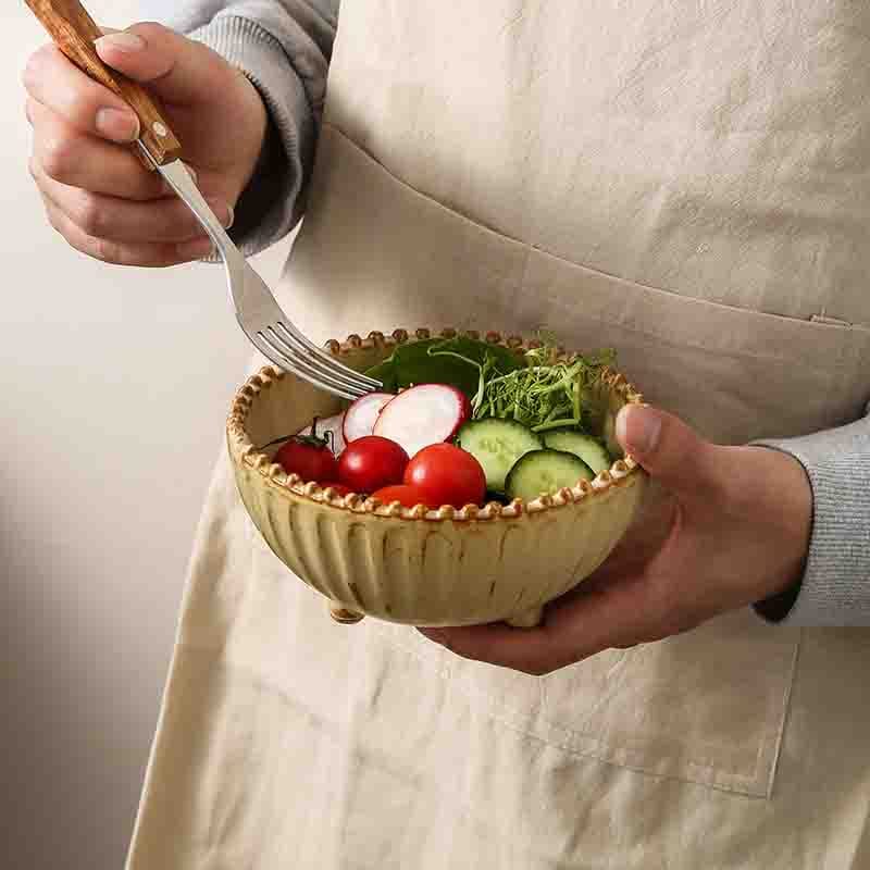 Retro Radial Bead-Edged Ceramic Tableware Set