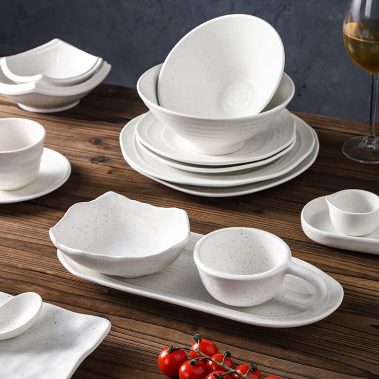 Nordic Style White Tableware Set Stoneware dinner set