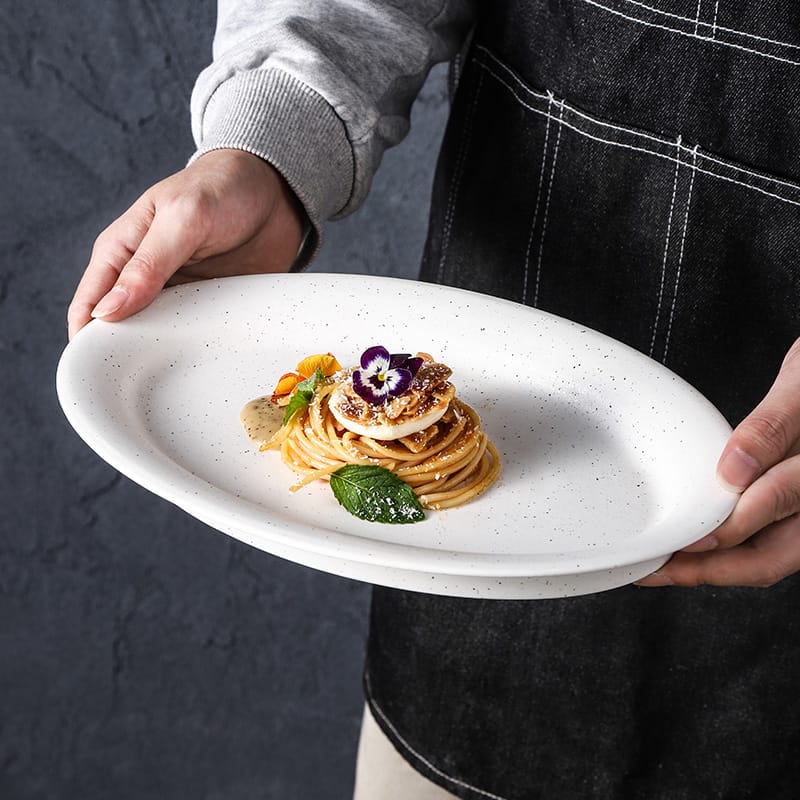 Nordic Style White Tableware Set Stoneware dinner plate