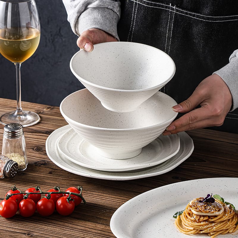 Nordic Style White Tableware Set Stoneware dinner set