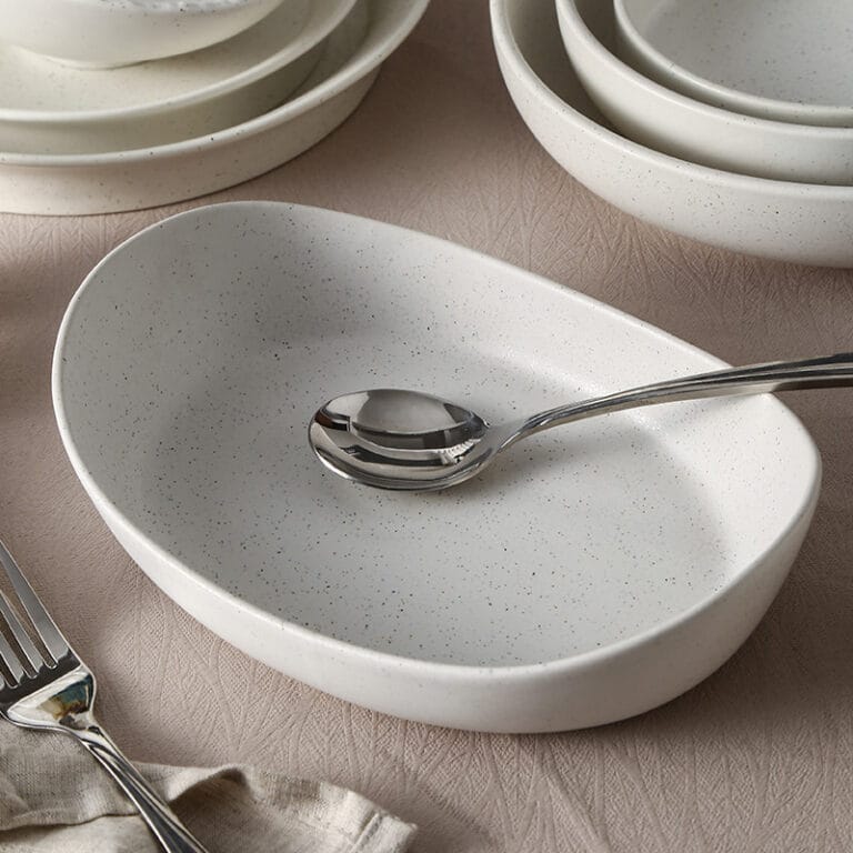 Nordic Style White Tableware Set Stoneware dinner bowl