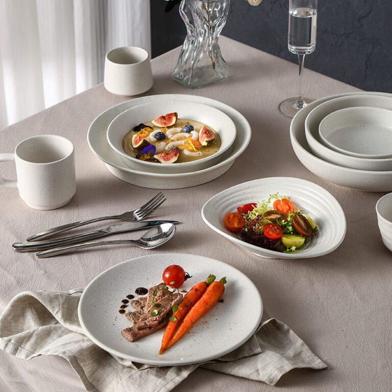 Nordic Style White Tableware Set Stoneware dinner set