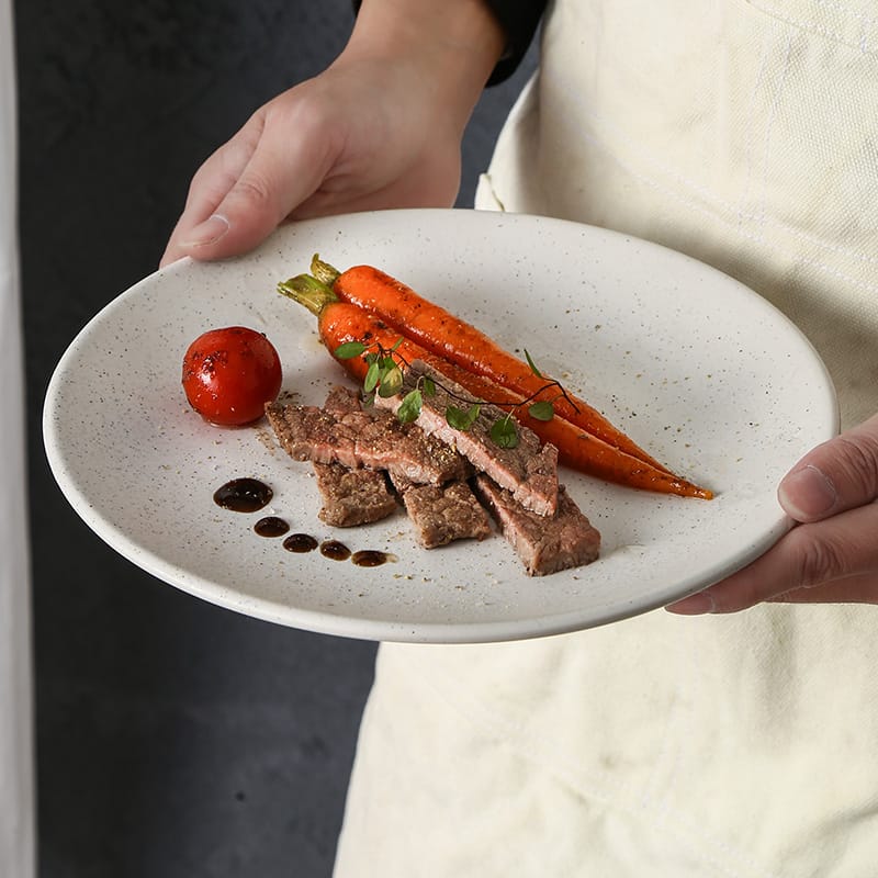 Nordic Style White Tableware Set Stoneware dinner plate