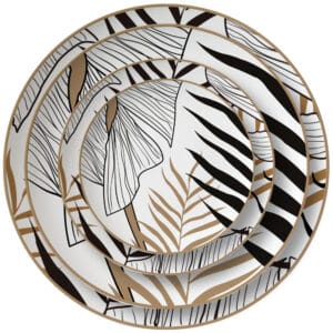 black write modern luxury wedding dinnerware