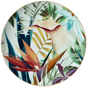 tropical plants pattern bone china wedding plate set