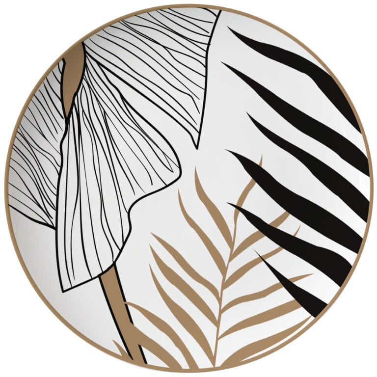 black write modern luxury wedding dinnerware set