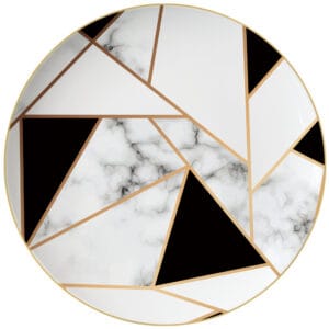 black and white gold trimmings​ bone china plate set