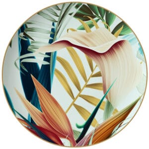 tropical plants pattern bone china wedding plate set