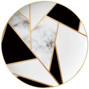 black and white gold trimmings​ bone china plate set