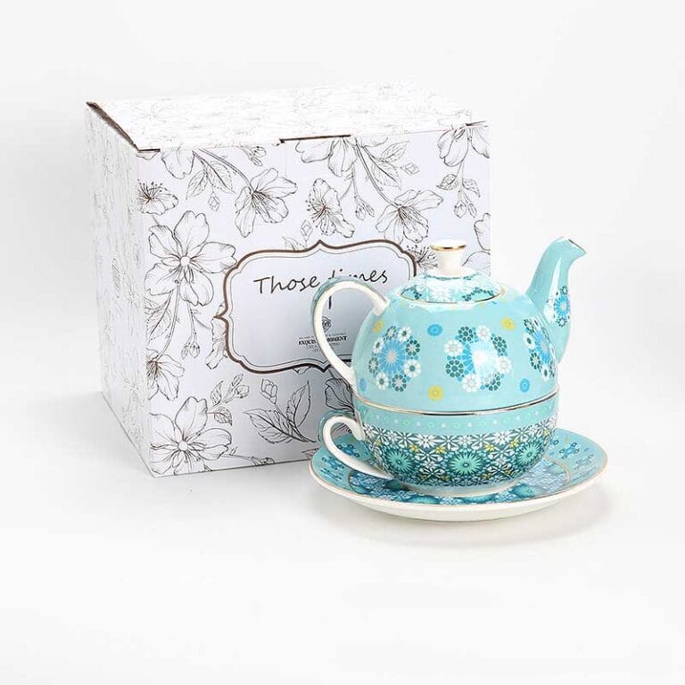 custom bone china teapot gift set