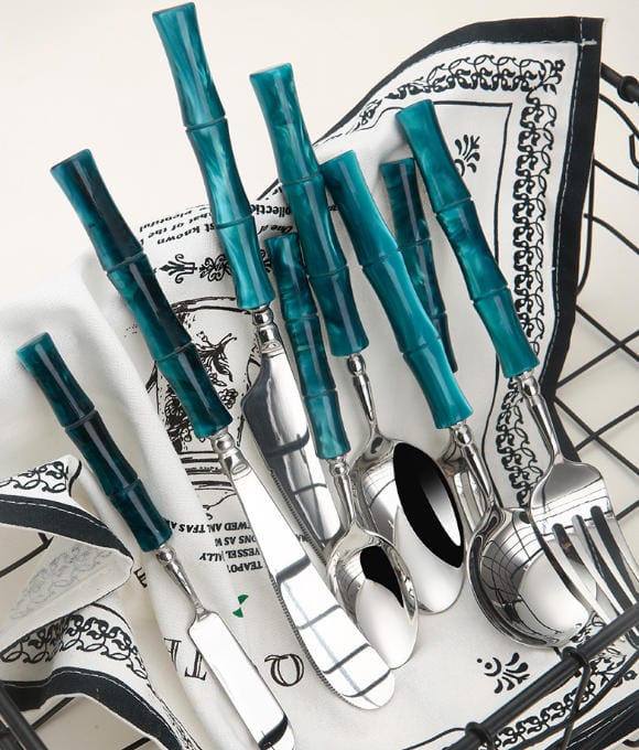 custom acrylic bamboo cutlery set