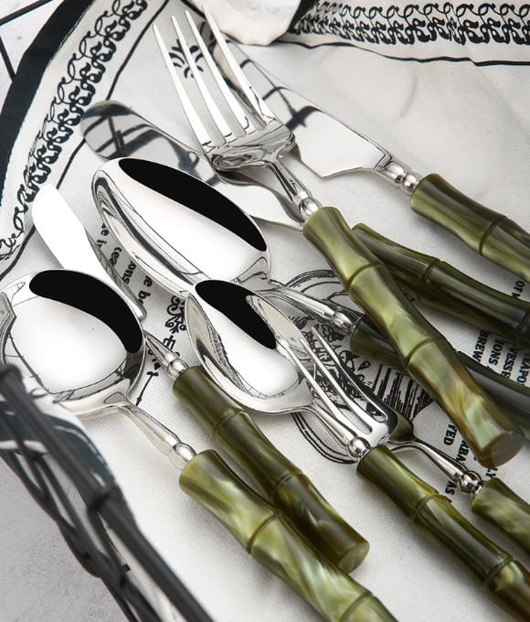 custom acrylic bamboo cutlery set