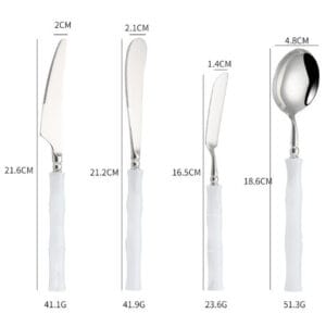 custom acrylic bamboo 304 stainless steel cutlery set