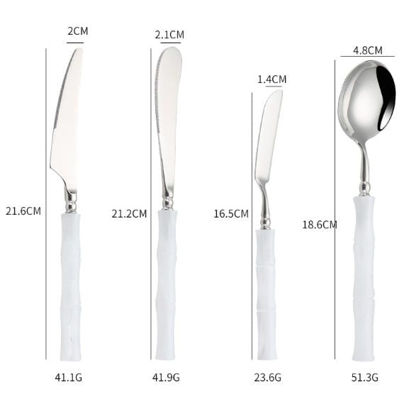 custom acrylic bamboo 304 stainless steel cutlery set