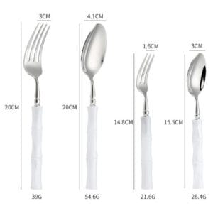 custom acrylic bamboo 304 stainless steel cutlery set