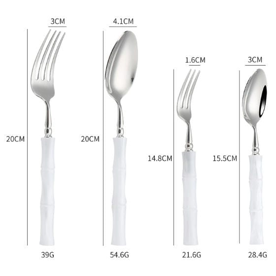 custom acrylic bamboo 304 stainless steel cutlery set