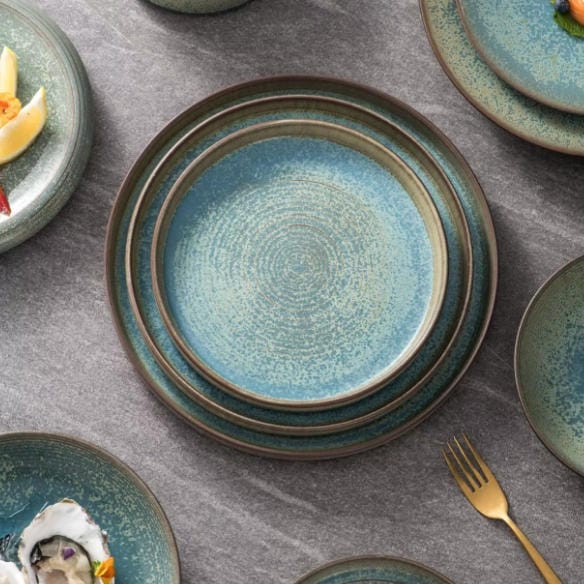 Speckle High-Temperature Kiln Change Ceramic Tableware Set for Wabi-Sabi Restaurant