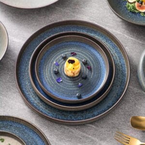 Speckle High-Temperature Kiln Change Ceramic Tableware Set for Wabi-Sabi Restaurant