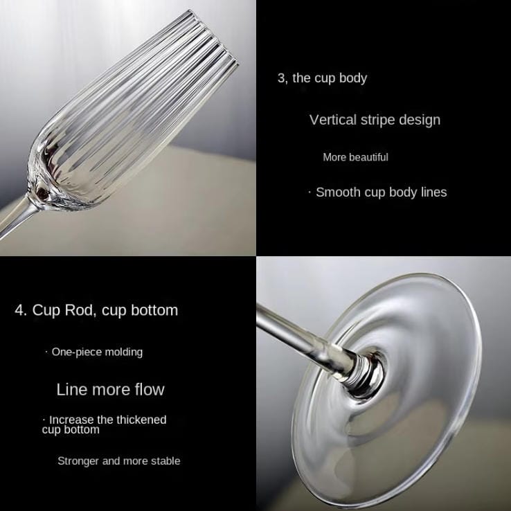 Custom Vertical Stripe Wine Champagne Glasses